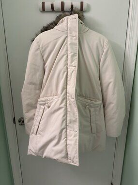 Uniqlo Coat Women Size XL Ivory/Beige